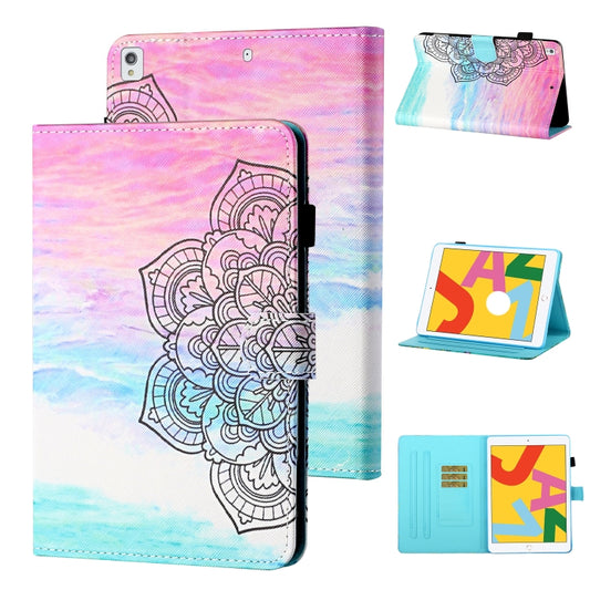 Coloured Drawing Stitching Horizontal Flip Leather Case with Holder & Card Slot & Sleep / Wake-up Function For iPad 10.2 2021 / 2020 / 2019 / Air (2019)(Colorful Mandala) - iPad 10.2 Cases by buy2fix | Online Shopping UK | buy2fix