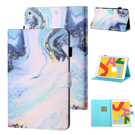 Coloured Drawing Stitching Horizontal Flip Leather Case with Holder & Card Slot & Sleep / Wake-up Function For iPad 10.2 2021 / 2020 / 2019 / Air (2019)(Quicksand) - iPad 10.2 Cases by buy2fix | Online Shopping UK | buy2fix