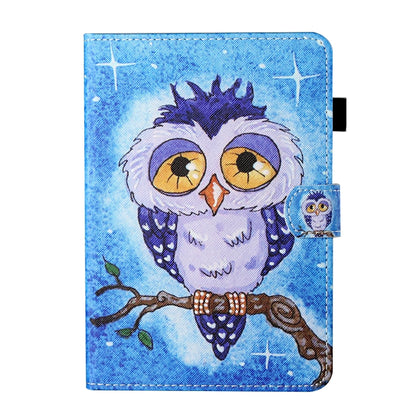 Coloured Drawing Stitching Horizontal Flip Leather Case with Holder & Card Slot & Sleep / Wake-up Function For iPad Air / Air 2 / 9.7 (2017) & (2018)(Blue Owl) - iPad 9.7 (2018) & (2017) Cases by buy2fix | Online Shopping UK | buy2fix