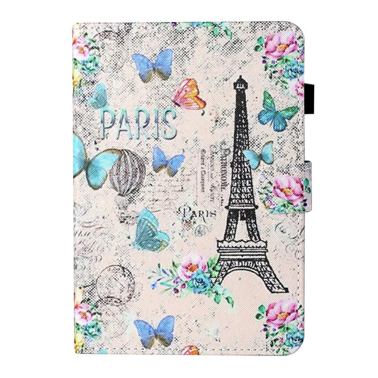 For 7 inch Tablet Universal Coloured Drawing Stitching Horizontal Flip Leather Case with Holder & Card Slot(Tower and Butterflies) - 7 inch by buy2fix | Online Shopping UK | buy2fix