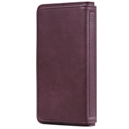 For Google Pixel 4a 4G Multifunctional Magnetic Copper Buckle Horizontal Flip Leather Case with Bracket & 10 Card Slots & Wallet & Photo Frame(Wine Red) - Google Cases by buy2fix | Online Shopping UK | buy2fix