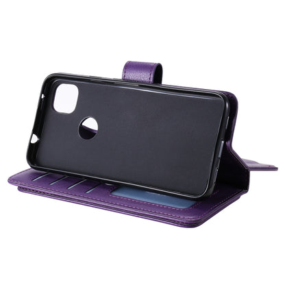 For Google Pixel 4a 4G Multifunctional Magnetic Copper Buckle Horizontal Flip Leather Case with Bracket & 10 Card Slots & Wallet & Photo Frame(Purple) - Google Cases by buy2fix | Online Shopping UK | buy2fix