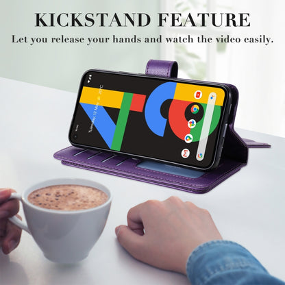 For Google Pixel 4a 4G Multifunctional Magnetic Copper Buckle Horizontal Flip Leather Case with Bracket & 10 Card Slots & Wallet & Photo Frame(Purple) - Google Cases by buy2fix | Online Shopping UK | buy2fix