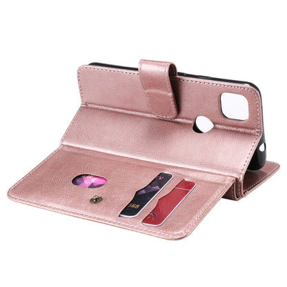 For Google Pixel 4a 4G Multifunctional Magnetic Copper Buckle Horizontal Flip Leather Case with Bracket & 10 Card Slots & Wallet & Photo Frame(Rose Gold) - Google Cases by buy2fix | Online Shopping UK | buy2fix