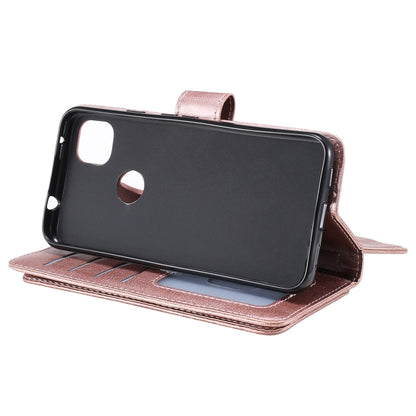 For Google Pixel 4a 4G Multifunctional Magnetic Copper Buckle Horizontal Flip Leather Case with Bracket & 10 Card Slots & Wallet & Photo Frame(Rose Gold) - Google Cases by buy2fix | Online Shopping UK | buy2fix