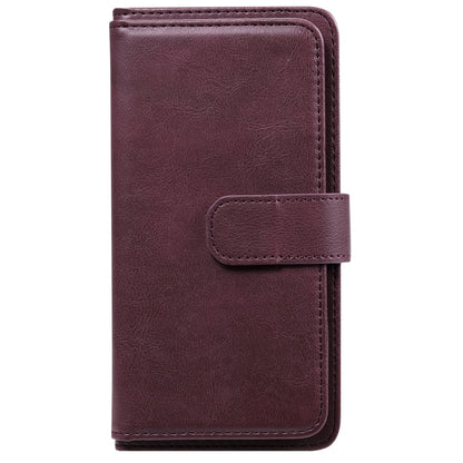 For Google Pixel 5 XL Multifunctional Magnetic Copper Buckle Horizontal Flip Leather Case with Bracket & 10 Card Slots & Wallet & Photo Frame(Wine Red) - Google Cases by buy2fix | Online Shopping UK | buy2fix
