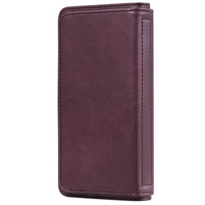For Google Pixel 5 XL Multifunctional Magnetic Copper Buckle Horizontal Flip Leather Case with Bracket & 10 Card Slots & Wallet & Photo Frame(Wine Red) - Google Cases by buy2fix | Online Shopping UK | buy2fix