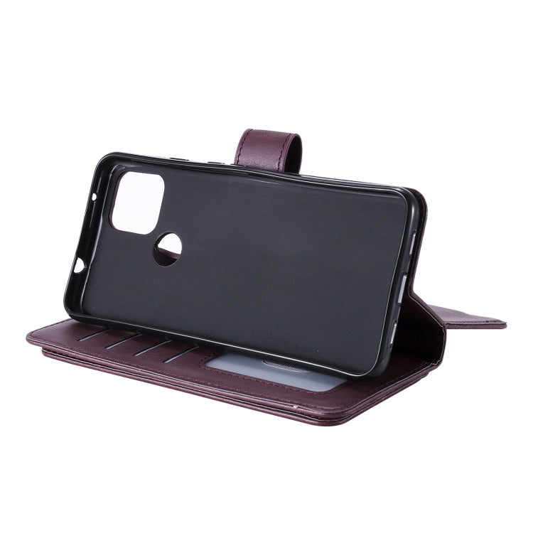 For Google Pixel 5 XL Multifunctional Magnetic Copper Buckle Horizontal Flip Leather Case with Bracket & 10 Card Slots & Wallet & Photo Frame(Wine Red) - Google Cases by buy2fix | Online Shopping UK | buy2fix