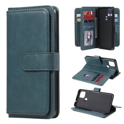 For Google Pixel 5 XL Multifunctional Magnetic Copper Buckle Horizontal Flip Leather Case with Bracket & 10 Card Slots & Wallet & Photo Frame(Dark Green) - Google Cases by buy2fix | Online Shopping UK | buy2fix