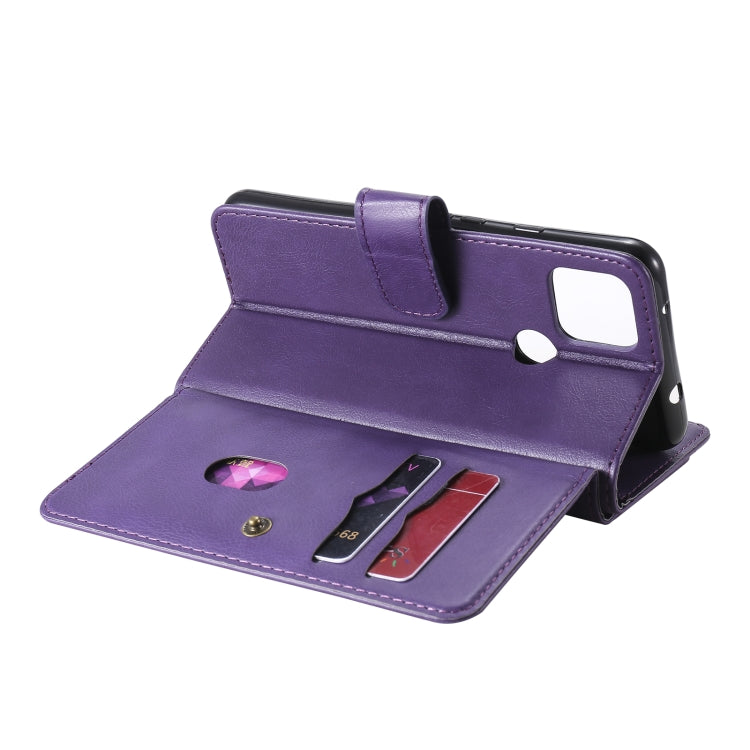 For Google Pixel 5 XL Multifunctional Magnetic Copper Buckle Horizontal Flip Leather Case with Bracket & 10 Card Slots & Wallet & Photo Frame(Purple) - Google Cases by buy2fix | Online Shopping UK | buy2fix