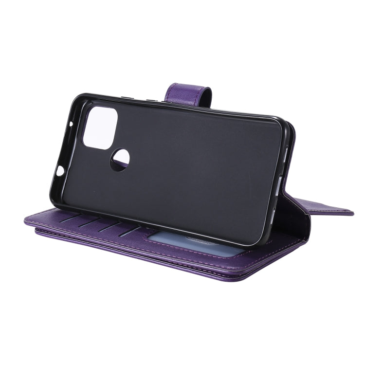 For Google Pixel 5 XL Multifunctional Magnetic Copper Buckle Horizontal Flip Leather Case with Bracket & 10 Card Slots & Wallet & Photo Frame(Purple) - Google Cases by buy2fix | Online Shopping UK | buy2fix