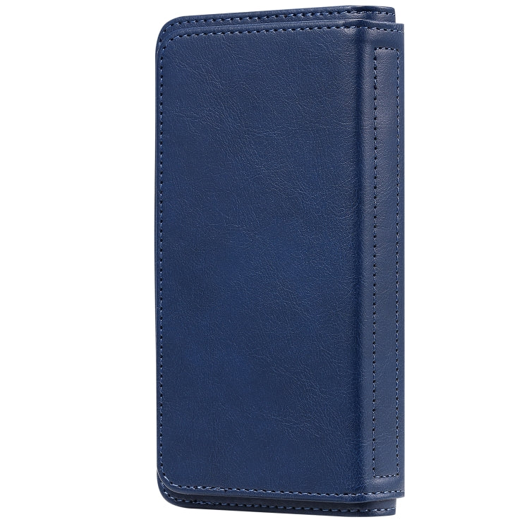 For Google Pixel 5 XL Multifunctional Magnetic Copper Buckle Horizontal Flip Leather Case with Bracket & 10 Card Slots & Wallet & Photo Frame(Dark Blue) - Google Cases by buy2fix | Online Shopping UK | buy2fix