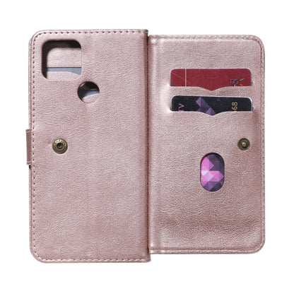For Google Pixel 5 XL Multifunctional Magnetic Copper Buckle Horizontal Flip Leather Case with Bracket & 10 Card Slots & Wallet & Photo Frame(Rose Gold) - Google Cases by buy2fix | Online Shopping UK | buy2fix
