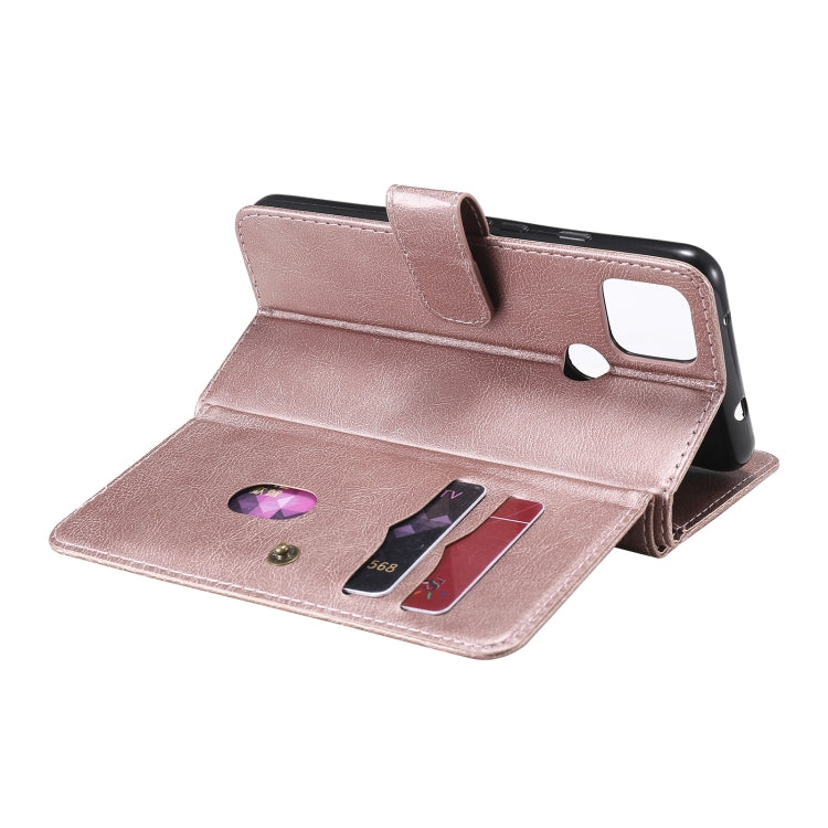 For Google Pixel 5 XL Multifunctional Magnetic Copper Buckle Horizontal Flip Leather Case with Bracket & 10 Card Slots & Wallet & Photo Frame(Rose Gold) - Google Cases by buy2fix | Online Shopping UK | buy2fix