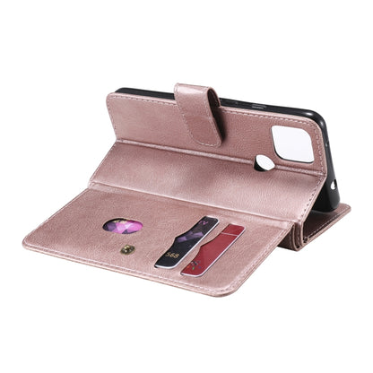 For Google Pixel 5 XL Multifunctional Magnetic Copper Buckle Horizontal Flip Leather Case with Bracket & 10 Card Slots & Wallet & Photo Frame(Rose Gold) - Google Cases by buy2fix | Online Shopping UK | buy2fix