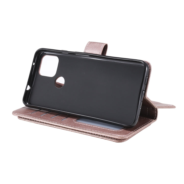 For Google Pixel 5 XL Multifunctional Magnetic Copper Buckle Horizontal Flip Leather Case with Bracket & 10 Card Slots & Wallet & Photo Frame(Rose Gold) - Google Cases by buy2fix | Online Shopping UK | buy2fix