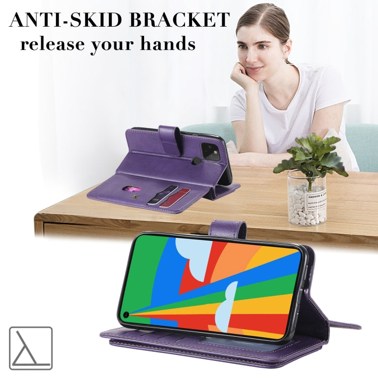 For Google Pixel 5 Multifunctional Magnetic Copper Buckle Horizontal Flip Leather Case with Bracket & 10 Card Slots & Wallet & Photo Frame(Black) - Google Cases by buy2fix | Online Shopping UK | buy2fix