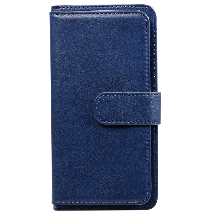 For Google Pixel 5 Multifunctional Magnetic Copper Buckle Horizontal Flip Leather Case with Bracket & 10 Card Slots & Wallet & Photo Frame(Dark Blue) - Google Cases by buy2fix | Online Shopping UK | buy2fix