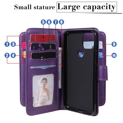 For Google Pixel 5 Multifunctional Magnetic Copper Buckle Horizontal Flip Leather Case with Bracket & 10 Card Slots & Wallet & Photo Frame(Dark Blue) - Google Cases by buy2fix | Online Shopping UK | buy2fix
