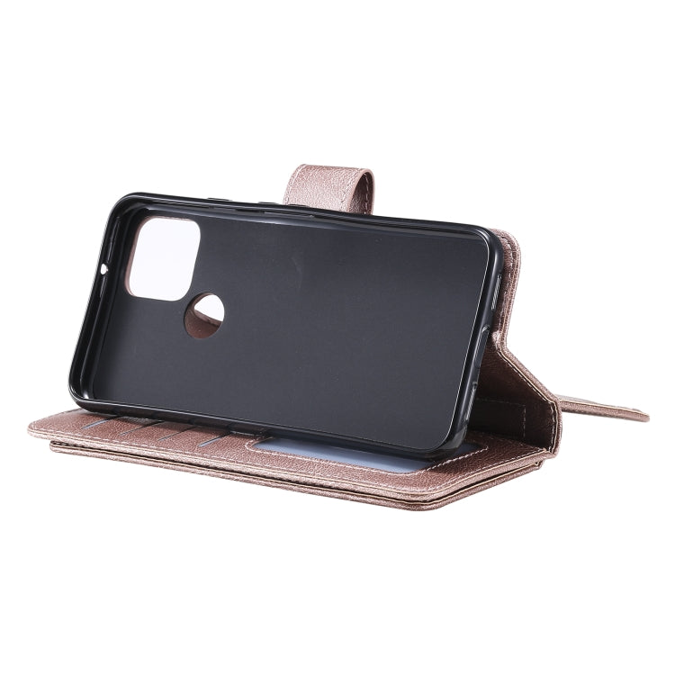 For Google Pixel 5 Multifunctional Magnetic Copper Buckle Horizontal Flip Leather Case with Bracket & 10 Card Slots & Wallet & Photo Frame(Rose Gold) - Google Cases by buy2fix | Online Shopping UK | buy2fix