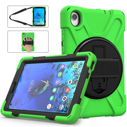 For Lenovo Tab M8 (2020) TB-8705F 8.0 inch Shockproof Colorful Silicone + PC Protective Case with Holder & Shoulder Strap & Hand Strap(Green) - Other Galaxy Tab PC by buy2fix | Online Shopping UK | buy2fix