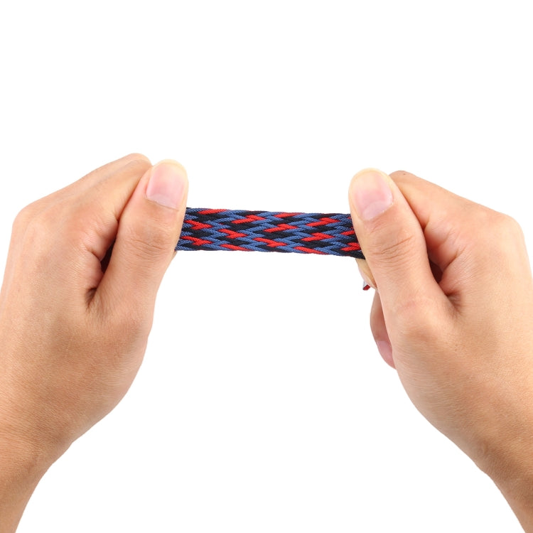 Mixed Color Nylon Braided Single Loop Watch Band For Apple Watch Ultra 49mm&Watch Ultra 2 49mm / Series 9&8&7 45mm / SE 3&SE 2&6&SE&5&4 44mm / 3&2&1 42mm, Size:S(Red Camouflage) by buy2fix