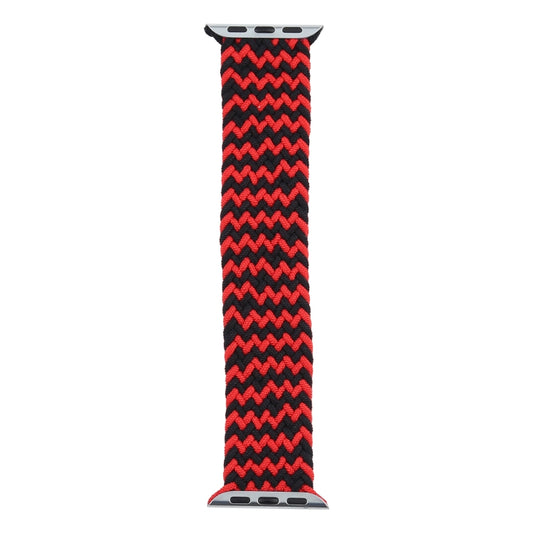 Mixed Color Nylon Braided Single Loop Watch Band For Apple Watch Ultra 49mm&Watch Ultra 2 49mm / Series 9&8&7 45mm / SE 3&SE 2&6&SE&5&4 44mm / 3&2&1 42mm, Size:M(Red Black) by buy2fix