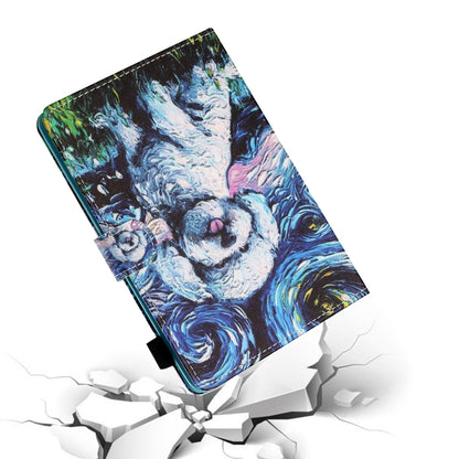 For 10 inch Tablet PC Universal Sewing Thread Horizontal Painted Flat Leather Case with Pen Cover & Anti Skid Strip & Card Slot & Holder(Oil Painting Dog) - 10 - 11 inch by buy2fix | Online Shopping UK | buy2fix