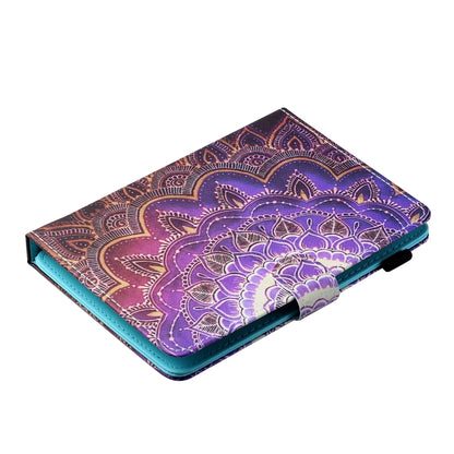 For 10 inch Tablet PC Universal Sewing Thread Horizontal Painted Flat Leather Case with Pen Cover & Anti Skid Strip & Card Slot & Holder(Datura Flowers) - 10 - 11 inch by buy2fix | Online Shopping UK | buy2fix