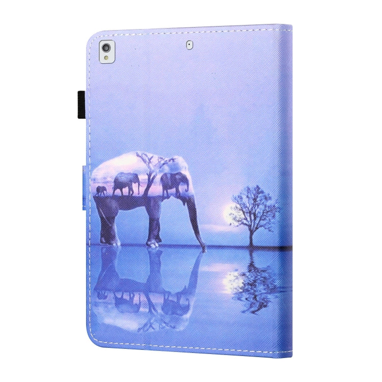 For iPad 10.2 / iPad Air 10.5 2019 Sewing Thread Horizontal Painted Flat Leather Case with Pen Cover & Anti Skid Strip & Card Slot & Holder & Sleep / Wake-up Function(Tree And Elephant) - iPad 10.2 Cases by buy2fix | Online Shopping UK | buy2fix