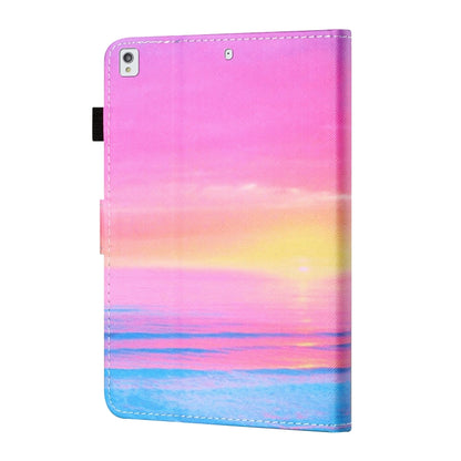 For iPad 10.2 / iPad Air 10.5 2019 Sewing Thread Horizontal Painted Flat Leather Case with Pen Cover & Anti Skid Strip & Card Slot & Holder & Sleep / Wake-up Function(Sunrise) - iPad 10.2 Cases by buy2fix | Online Shopping UK | buy2fix