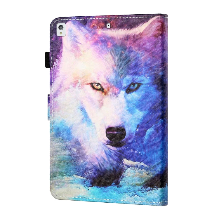For iPad 10.2 / iPad Air 10.5 2019 Sewing Thread Horizontal Painted Flat Leather Case with Pen Cover & Anti Skid Strip & Card Slot & Holder & Sleep / Wake-up Function(Wolf) - iPad 10.2 Cases by buy2fix | Online Shopping UK | buy2fix