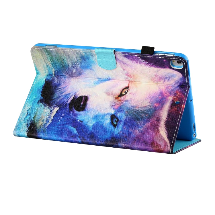 For iPad 10.2 / iPad Air 10.5 2019 Sewing Thread Horizontal Painted Flat Leather Case with Pen Cover & Anti Skid Strip & Card Slot & Holder & Sleep / Wake-up Function(Wolf) - iPad 10.2 Cases by buy2fix | Online Shopping UK | buy2fix