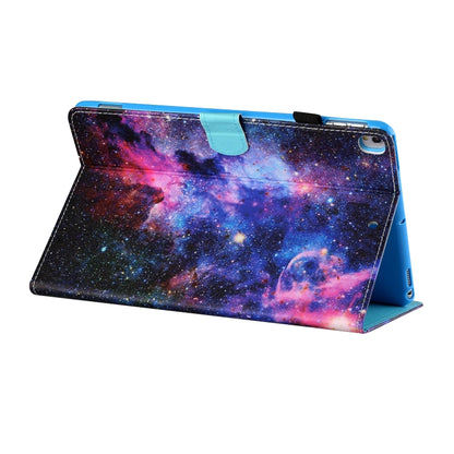 For iPad 10.2 / iPad Air 10.5 2019 Sewing Thread Horizontal Painted Flat Leather Case with Pen Cover & Anti Skid Strip & Card Slot & Holder & Sleep / Wake-up Function(Starry Sky) - iPad 10.2 Cases by buy2fix | Online Shopping UK | buy2fix