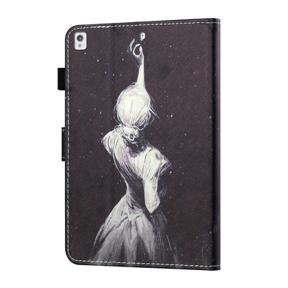 For iPad 10.2 / iPad Air 10.5 2019 Sewing Thread Horizontal Painted Flat Leather Case with Pen Cover & Anti Skid Strip & Card Slot & Holder & Sleep / Wake-up Function(Star Girl) - iPad 10.2 Cases by buy2fix | Online Shopping UK | buy2fix