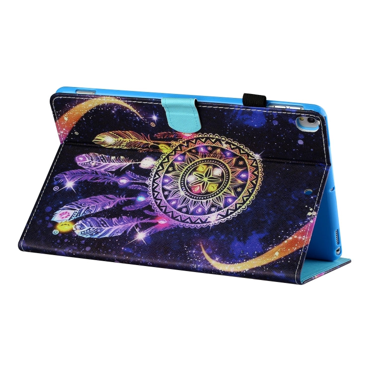 For iPad 10.2 / iPad Air 10.5 2019 Sewing Thread Horizontal Painted Flat Leather Case with Pen Cover & Anti Skid Strip & Card Slot & Holder & Sleep / Wake-up Function(Starry Sky Wind Chimes) - iPad 10.2 Cases by buy2fix | Online Shopping UK | buy2fix