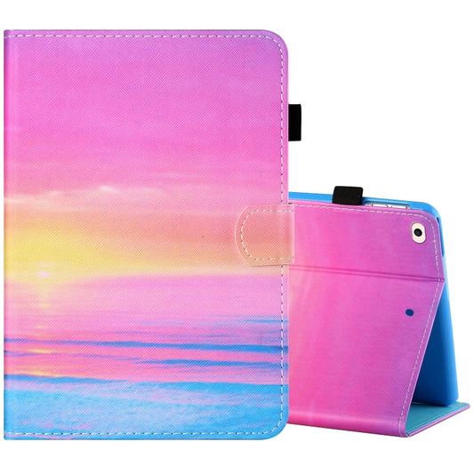 Sewing Thread Horizontal Painted Flat Leather Case with Pen Cover & Anti Skid Strip & Card Slot & Holder & Sleep / Wake-up Function For iPad Air(Sunrise) - iPad Air (2019) Cases by buy2fix | Online Shopping UK | buy2fix
