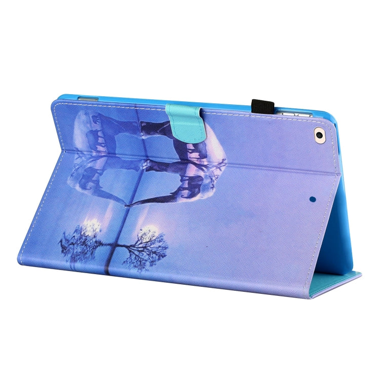 Sewing Thread Horizontal Painted Flat Leather Case with Pen Cover & Anti Skid Strip & Card Slot & Holder & Sleep / Wake-up Function For iPad Air 2(Tree And Elephant) - More iPad Cases by buy2fix | Online Shopping UK | buy2fix