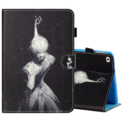 Sewing Thread Horizontal Painted Flat Leather Case with Pen Cover & Anti Skid Strip & Card Slot & Holder & Sleep / Wake-up Function For  iPad 9.7 (2018) / (2017)(Star Girl) - iPad Pro 9.7 inch Cases by buy2fix | Online Shopping UK | buy2fix