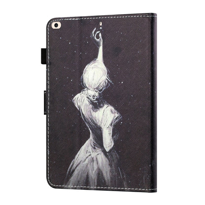 Sewing Thread Horizontal Painted Flat Leather Case with Pen Cover & Anti Skid Strip & Card Slot & Holder & Sleep / Wake-up Function For  iPad 9.7 (2018) / (2017)(Star Girl) - iPad Pro 9.7 inch Cases by buy2fix | Online Shopping UK | buy2fix
