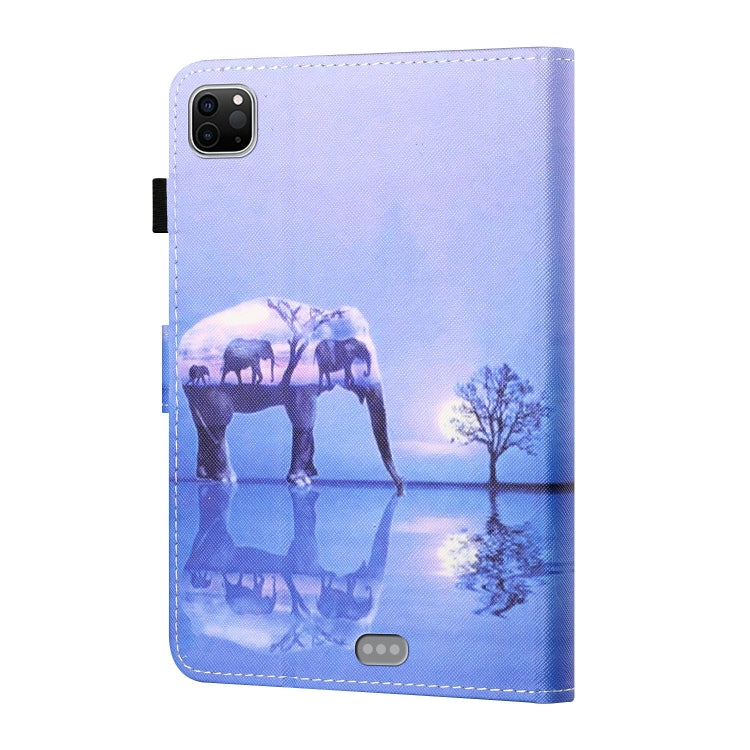 Sewing Thread Horizontal Painted Flat Leather Case with Pen Cover & Anti Skid Strip & Card Slot & Holder & Sleep / Wake-up Function For iPad Air 2022 / 2020 10.9(Tree And Elephant) - iPad Air (2022) / (2020) 10.9 Cases by buy2fix | Online Shopping UK | buy2fix