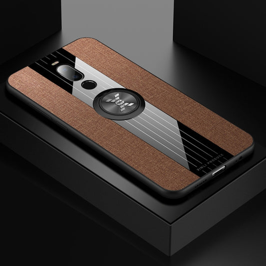 For Meizu Note 8 XINLI Stitching Cloth Texture Shockproof TPU Protective Case with Ring Holder(Brown) - More Brand by XINLI | Online Shopping UK | buy2fix