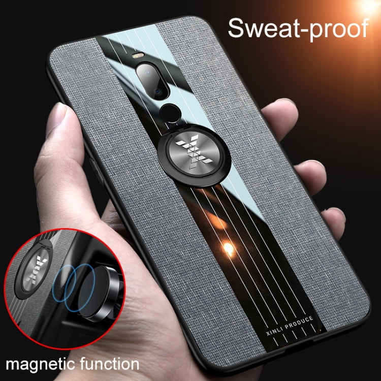 For Meizu Note 8 XINLI Stitching Cloth Texture Shockproof TPU Protective Case with Ring Holder(Brown) - More Brand by XINLI | Online Shopping UK | buy2fix