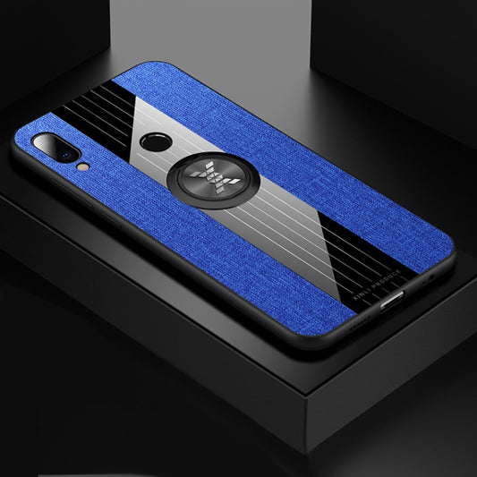 For Meizu Note 9 XINLI Stitching Cloth Texture Shockproof TPU Protective Case with Ring Holder(Blue) - More Brand by XINLI | Online Shopping UK | buy2fix