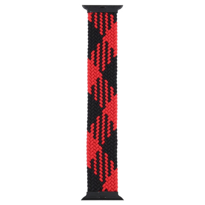 Plastic Buckle Mixed Color Nylon Braided Single Loop Watch Band For Apple Watch Ultra 49mm&Watch Ultra 2 49mm / Series 9&8&7 45mm / SE 3&SE 2&6&SE&5&4 44mm / 3&2&1 42mm, Size:S(Checkered Red Black) by buy2fix