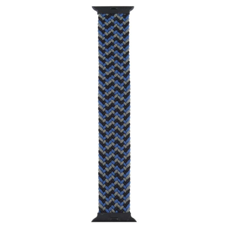 Plastic Buckle Mixed Color Nylon Braided Single Loop Watch Band For Apple Watch Ultra 49mm&Watch Ultra 2 49mm / Series 9&8&7 45mm / SE 3&SE 2&6&SE&5&4 44mm / 3&2&1 42mm, Size:S(Camouflage Blue) by buy2fix