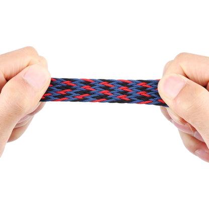 Plastic Buckle Mixed Color Nylon Braided Single Loop Watch Band For Apple Watch Ultra 49mm&Watch Ultra 2 49mm / Series 9&8&7 45mm / SE 3&SE 2&6&SE&5&4 44mm / 3&2&1 42mm, Size:S(Camouflage Red) by buy2fix