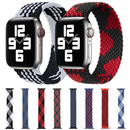 Plastic Buckle Mixed Color Nylon Braided Single Loop Watch Band For Apple Watch Ultra 49mm&Watch Ultra 2 49mm / Series 9&8&7 45mm / SE 3&SE 2&6&SE&5&4 44mm / 3&2&1 42mm, Size:S(Camouflage Blue) by buy2fix