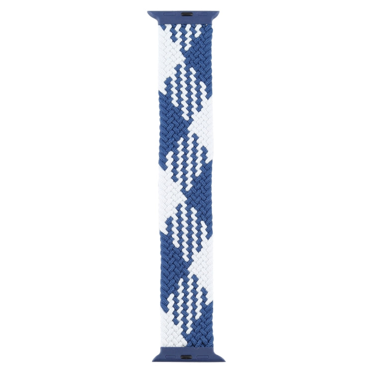 Plastic Buckle Mixed Color Nylon Braided Single Loop Watch Band For Apple Watch Ultra 49mm&Watch Ultra 2 49mm / Series 9&8&7 45mm / SE 3&SE 2&6&SE&5&4 44mm / 3&2&1 42mm, Size:M(Checkered Blue White) by buy2fix