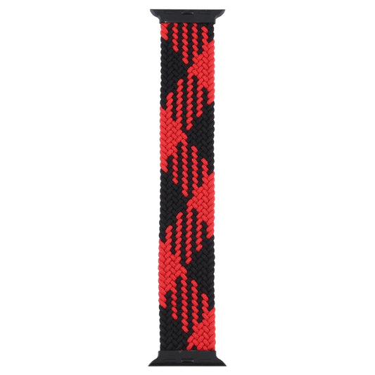 Plastic Buckle Mixed Color Nylon Braided Single Loop Watch Band For Apple Watch Ultra 49mm&Watch Ultra 2 49mm / Series 9&8&7 45mm / SE 3&SE 2&6&SE&5&4 44mm / 3&2&1 42mm, Size:M(Checkered Red Black) by buy2fix